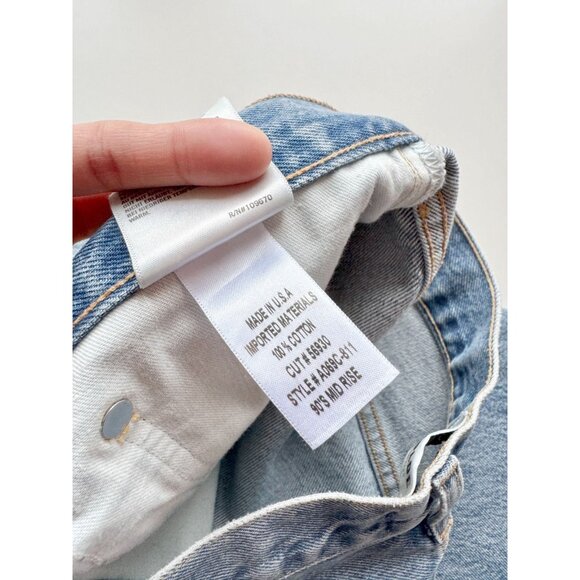 AGOLDE 90's Fall Out Light Wash Mid Rise Ripped Straight Leg Jeans, Size 29 - Picture 12 of 13